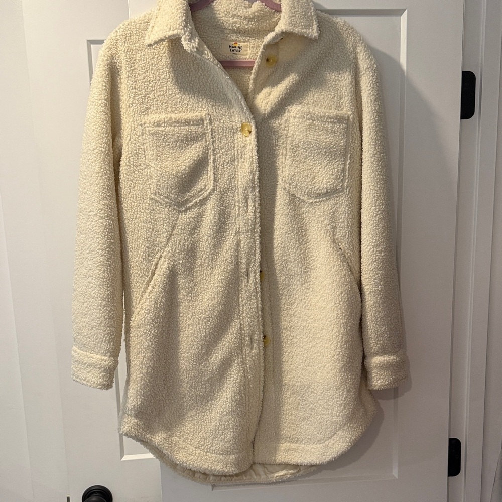 Marine Layer Cozy Cream Sherpa Jacket